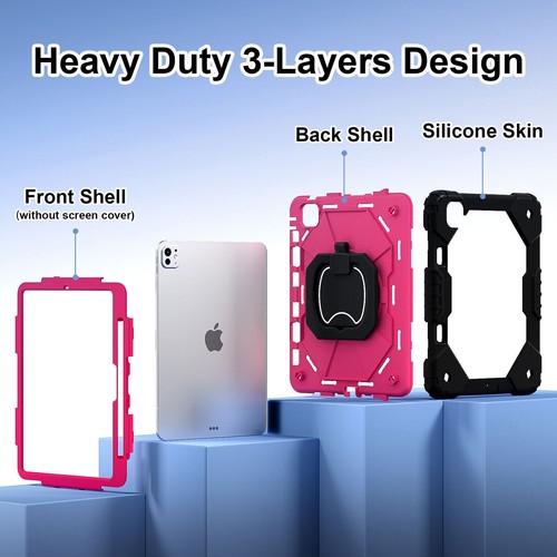 Heavy Duty Shockproof Shoulder Strap Hard Case For iPad Pro 11 /ipad Air 11 2024 - Picture 50 of 104