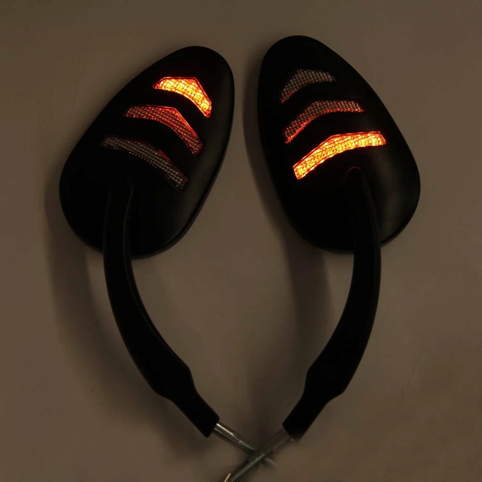 Espejo retrovisor negro flecha LED intermitente moto para Harley Davidson Foto 4 de 4