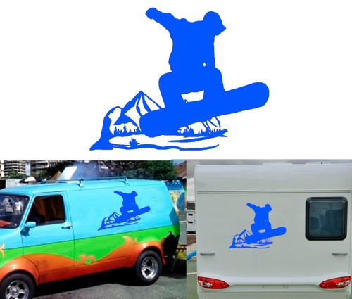 Snowboard Montagnes, Autocollant En Vinyle - Picture 7 of 22