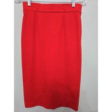 Daniel Cremieux Women's Solid Red Polyester Rayon Skirt XS NWT