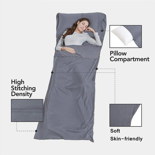 Outdoro Hüttenschlafsack, Ultra-Leichter Reiseschlafsack Sommerschlafsack XL - Bild 21 von 25