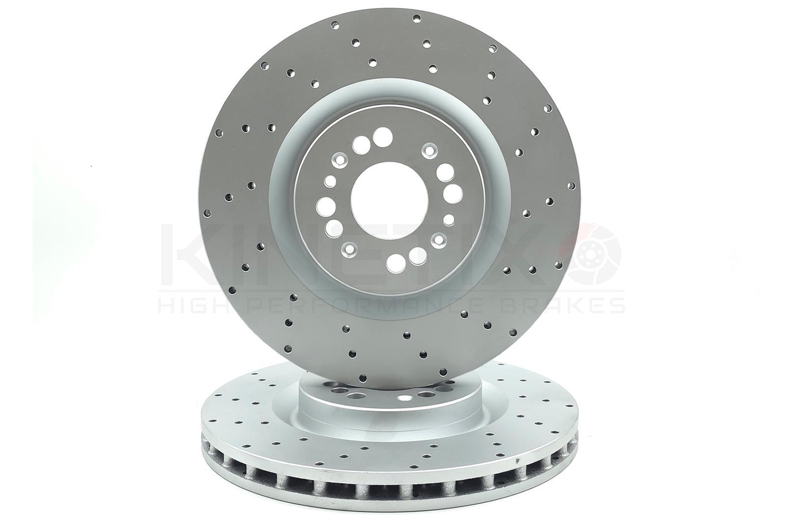 FOR ABARTH 500 COMPETIZIONE FRONT CROSS DRILLED BRAKE DISCS PAIR 