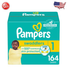 US Swaddlers Active Baby Diapers Enormous Pack - Size 1 - 164ct