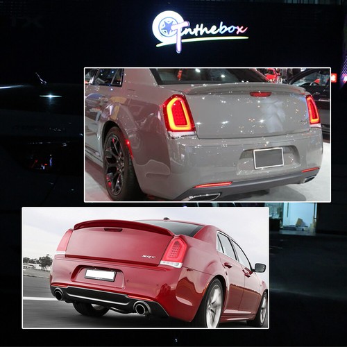 Smoked Rear Bumper Reflector LED Tail Brake Signal Lights For 15-22 Chrysler 300 - Picture 9 of 11