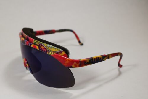 Vintage 80s 90s Bolle Designer Sport Shield multicolor Sunglasses Ski Beach - Picture 5 of 7