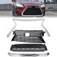 For 2016-2019 Lexus RX RX350 RX450h Front Bumper Grille Chrome Trim Upper Lower