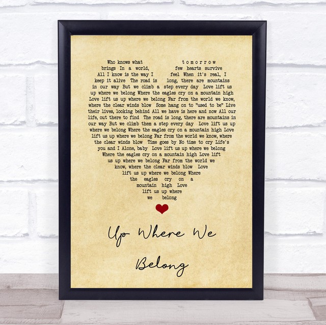 Up Where We Belong Vintage Heart Song Lyric Quote Print eBay
