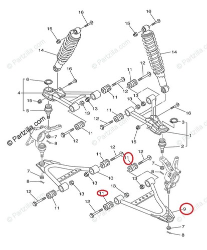 Yamaha Kodiak 450 2003 - 2004 Complete Front Right Lower A-Arm with Bushes - Picture 3 of 4