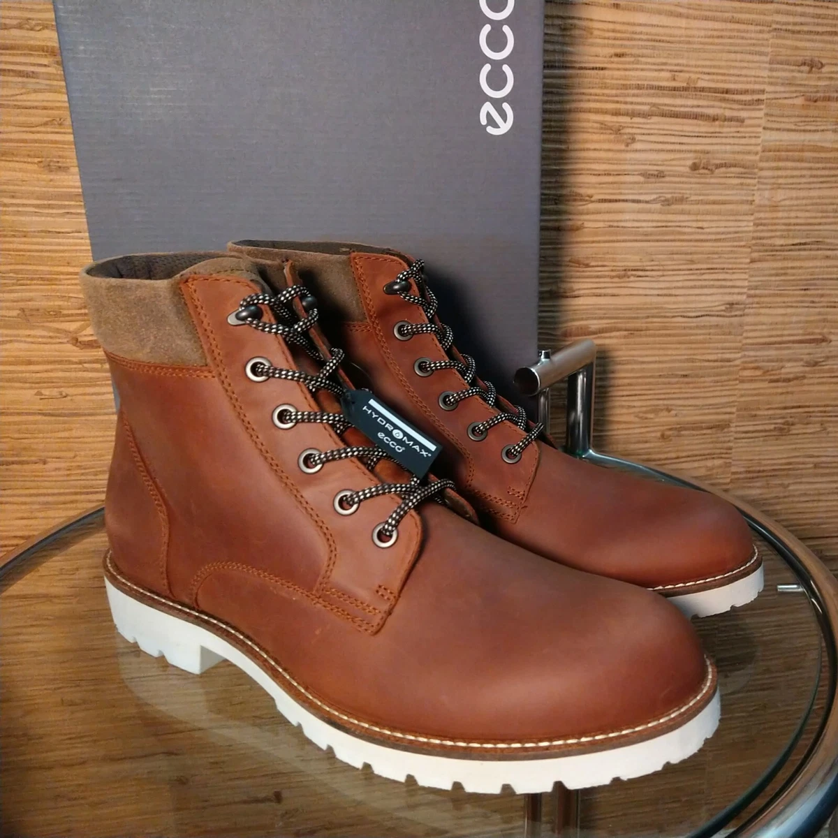 ECCO Men&#039;s Jamestown High-Cut Cognac Cocoa Brown Boot 46 Size 12 - 12.5 | eBay