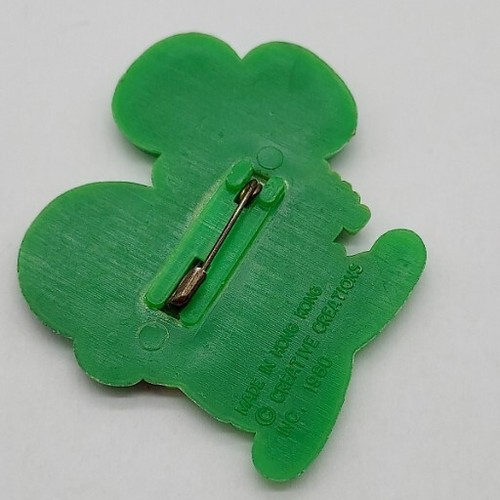 VINTAGE CREATIVE CREATIONS ST. PATRICK'S DAY PIN SHAMROCK IRISH1980 Lock O The - Picture 2 of 4