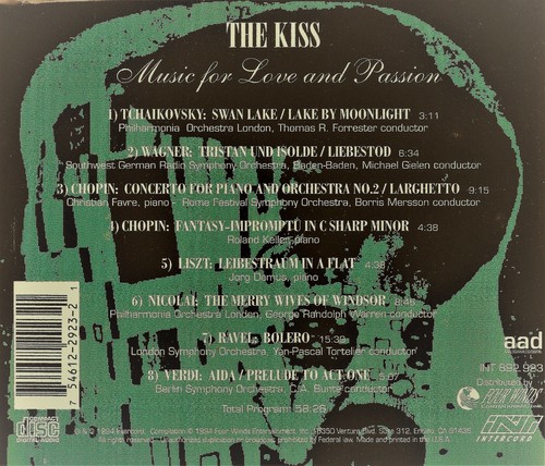 The Kiss: Music for Love & Passion by Verdi, Ravel, Liszt, and More (Cd 1995) - Picture 2 of 2