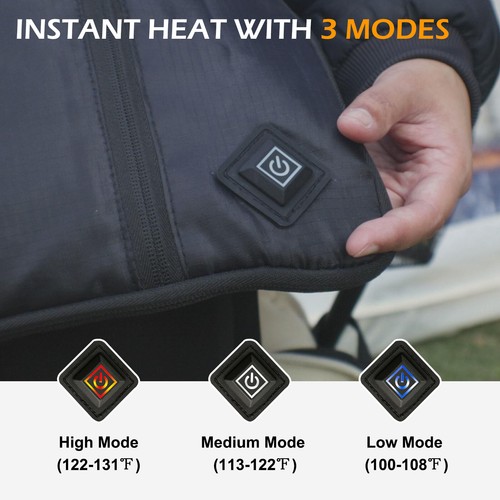 Electric Heated Sleeping Bag Liner USB Rechargeable Heating Pad for Tent Outdoor - Picture 3 of 7
