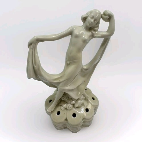 1930's German Vintage Art Deco Female Dancer Florist Frog, Ivory Colored...