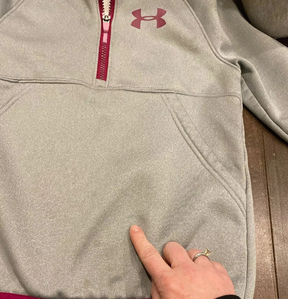 Sudadera con Capucha UNDER ARMOUR Juvenil S Calce Suelto Gris Magenta Cold Gear Foto 2 de 4