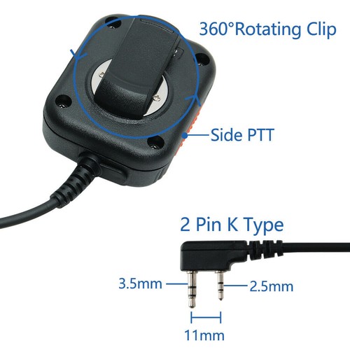 Głośnik Mikrofon Mikrofon 3,5 mm Jack do BaoFeng AR-152 Dwukierunkowe radio do Kenwood E - Zdjęcie 4 z 10