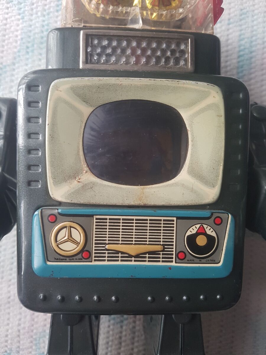 Tin toy Japan 1960 Battery Operated Alps Television Robot Tin toy Japan 1960 Battery Operated Alps Television Robot