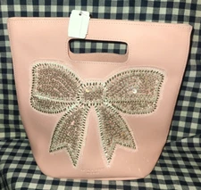 ALL NEW Pink Sparkle BRIDAL Bow Reusable Gift Bag Bath & Body Works SHIPS FREE!