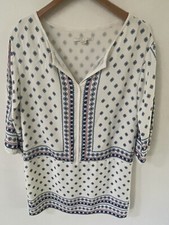 Cooper & Ella  XS Aubrey Tunic Boho Festival 3/4 Sleeve Midi 100% Viscose Beachy