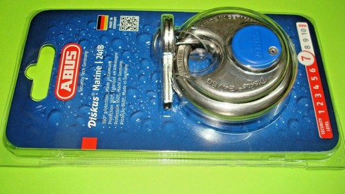 🔒 Candado Mini Disco Redondo Acero Inoxidable Grado Marino 24/60 Abu24/60ckd con Tarjeta 🔒 - Imagen 2 de 5