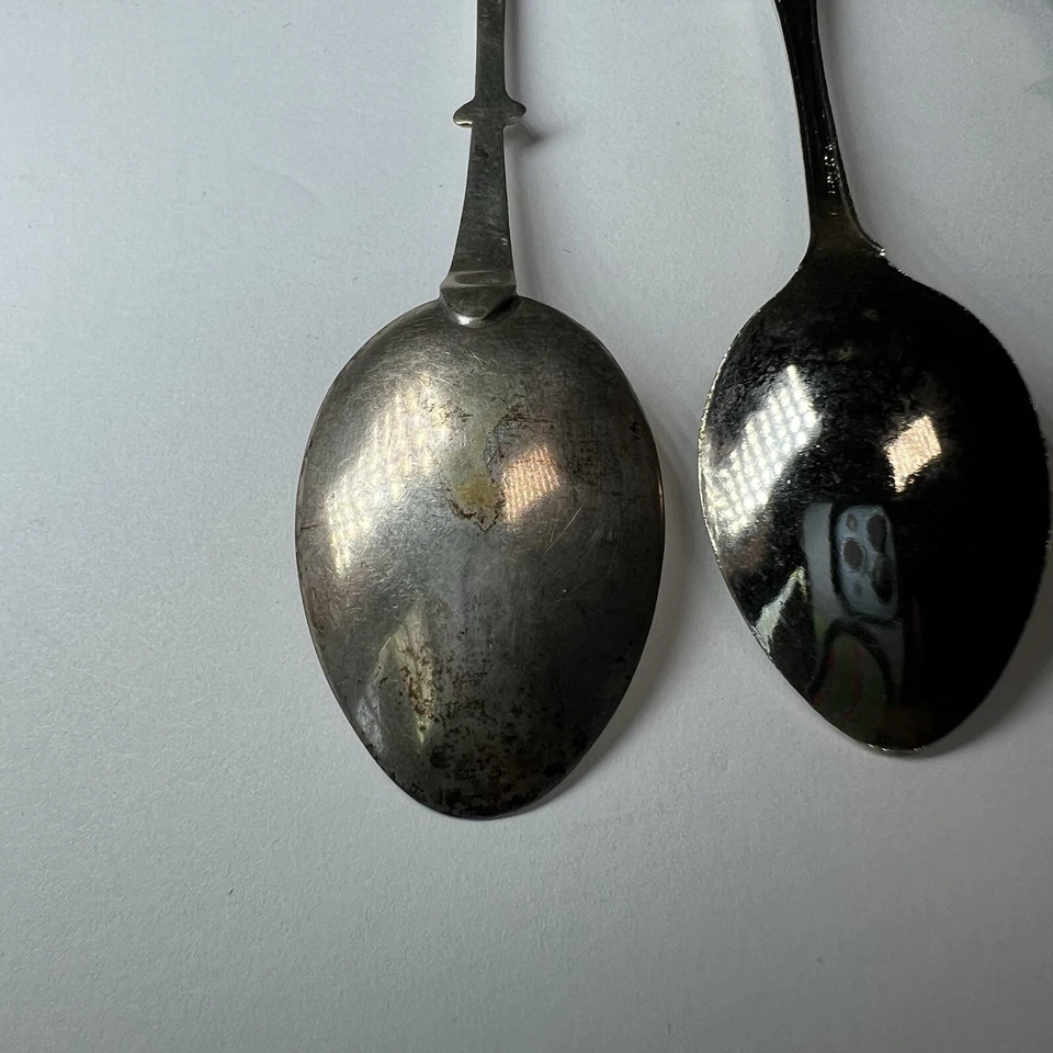 Lote de cucharas de recuerdo pequeñas de plata vintage algunas de ley Foto 4 de 4