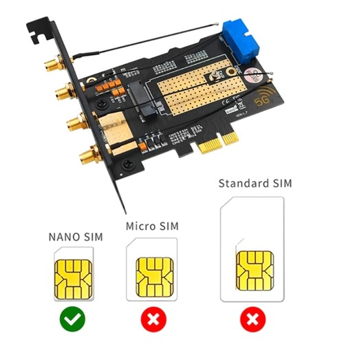 M.2 B Key USB3.0 & PCIe 5G Dual Bus 5G-WWAN-Kartenadapterkarte, Desktop-Ada5154 - Afbeelding 2 van 6