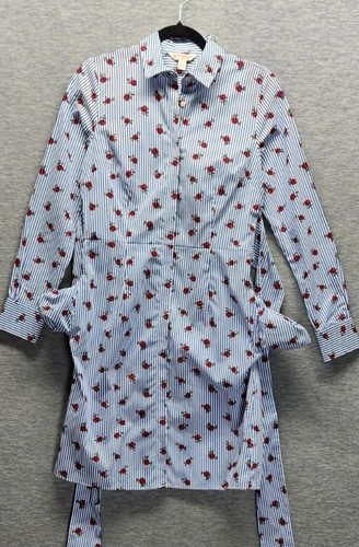 Brooks Brothers Stripe Roses Button Down Mini Dress Preppy Cottagecore Summer - Bild 3 von 6