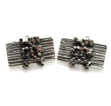 DESIGNER Brutalist Manschettenkn&ouml;pfe 800 Silber Modernist 70s Space Age signiert