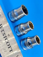 Snap-on Socket Set 3/8” Dr 1/8BS to 1/4BS 12 PT 3 Piece British Standard T-9-4