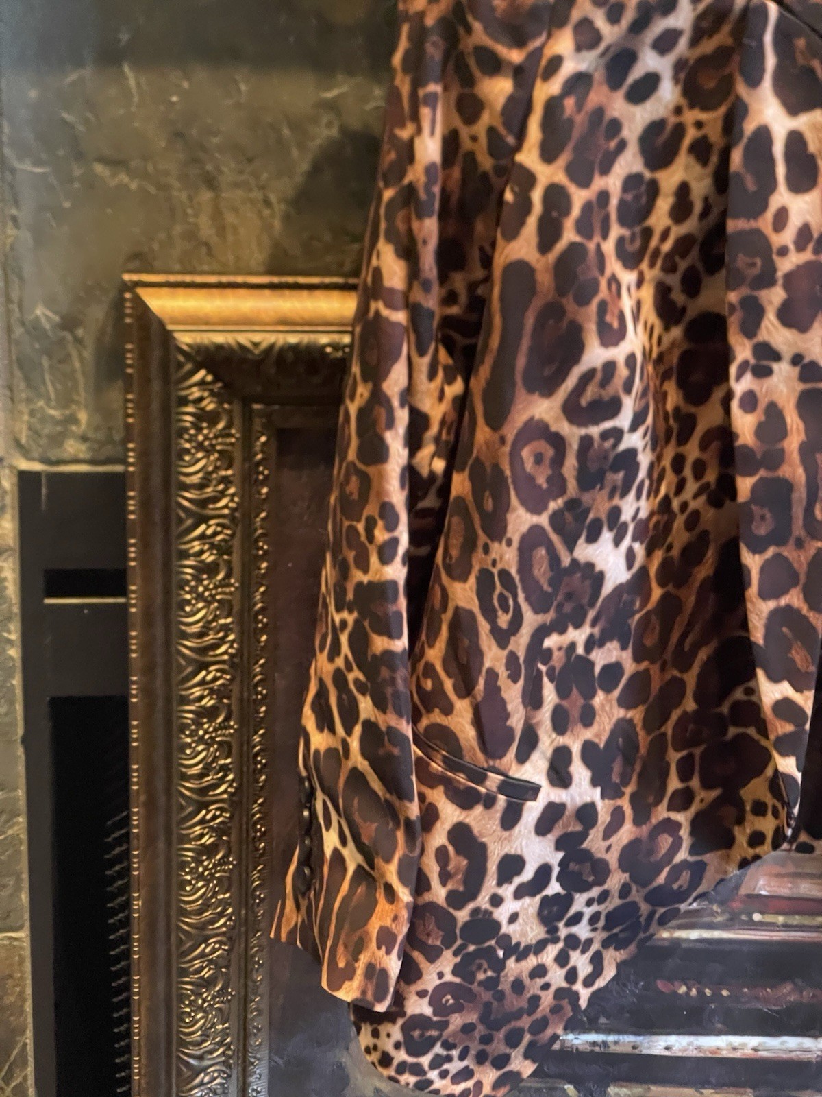 Express Women’s Blazer One Button Jacket Animal P… - image 4