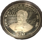 elf Liberia 20 D 2000 Civil War Union Admiral Farragut Silver — photo 1