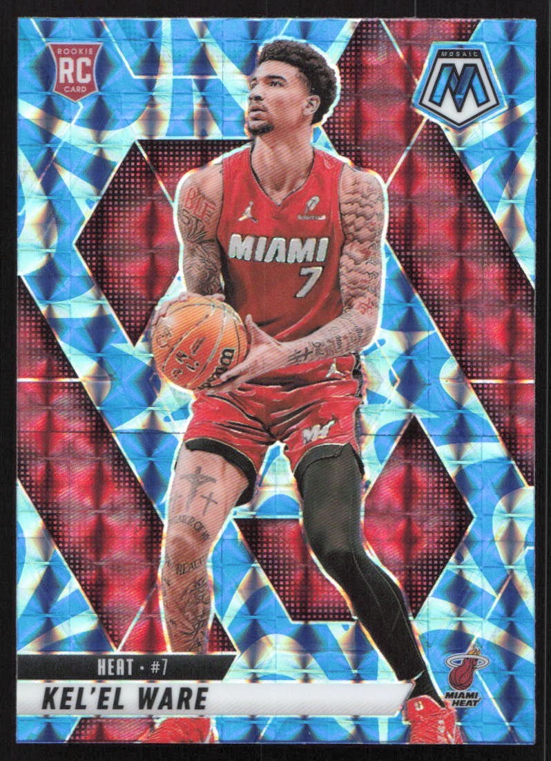2024-25 Panini Mosaic - Rookies Kel'el Ware #232 Reactive Blue Mosaic Prizm (RC)