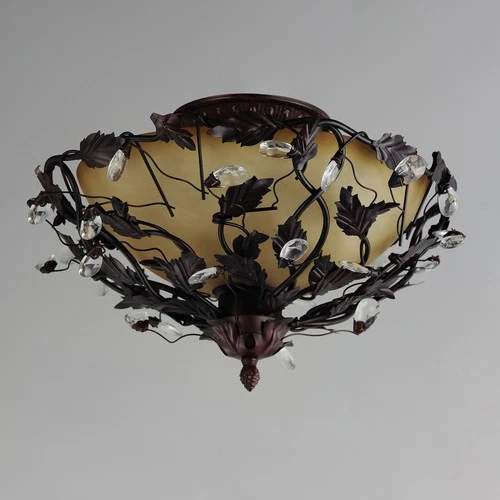 Maxim 2859 Bronze/Ivory Elegante 16"W 3-Light Ceiling Light - Picture 2 of 8