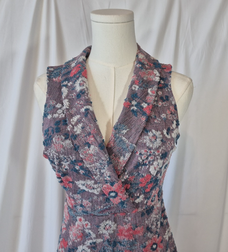Anthropologie Maeve Jacquard Colorful Floral Print Sleeveless Midi Dress US 00P - Picture 3 of 10