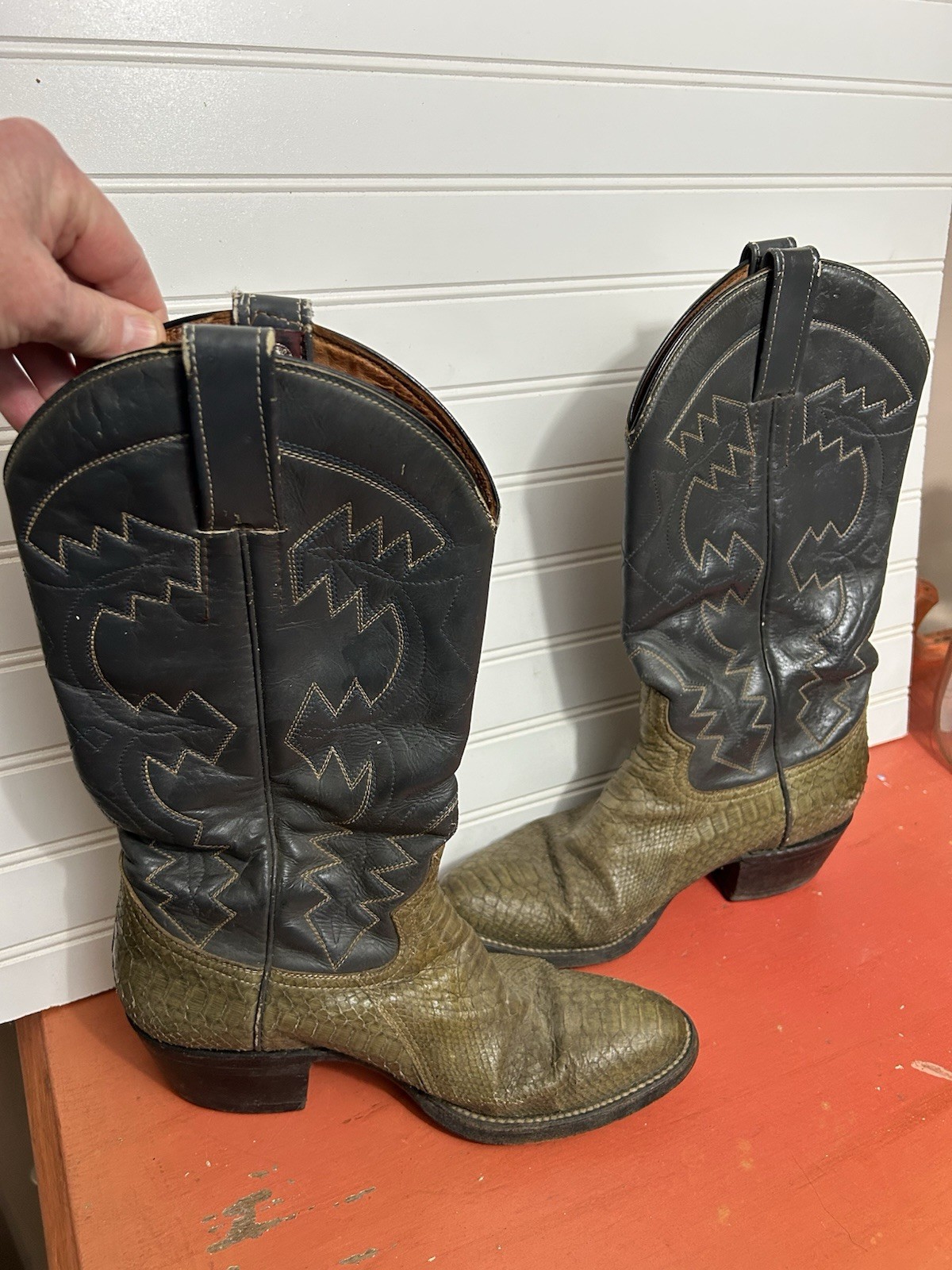 Renegade Gray Snakeskin Cowboy Western Boots Mens… - image 13