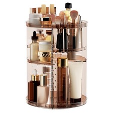 Rotating Makeup Organizer Countertop, DIY Adjustable Trays Spinning Skincare ...