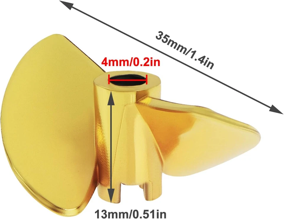 35 mm RC Boot 2 Blatt Propeller Zinklegierung Flügel - Bild 4 von 4