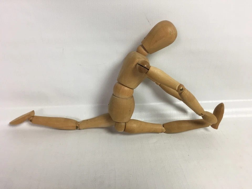 Vintage 12" Wooden Fully Jointed Figure Articulated Artist Model Doll wood - Image 4 of 4