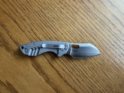 CRKT Large Pilar Framelock Sheepsfoot Stainless Flipper Folding Knife 5311