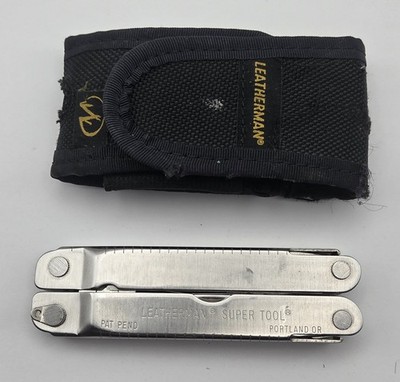 Original Leatherman SUPER TOOL with Nylon Sheath Stainless Steel Silver Pat Pend