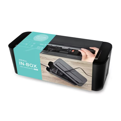 In-Box Cable Organizing Management Box for under Desk in Black - Afbeelding 7 van 12