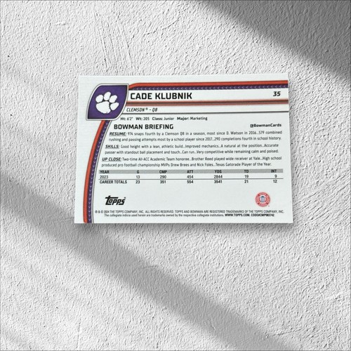 2024 Bowman Chrome University Cade Klubnik Purple Shimmer Refractor RC /375 - Picture 2 of 2