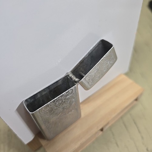 Vintage Zippo Lighter Chrome Engraved Scroll Design USA Made - Picture 6 of 11