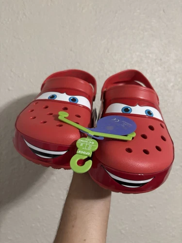 NEW Disney Lightning McQueen Crocs/Clogs Size 12M/14W *TESTED LIGHTS WORKING*