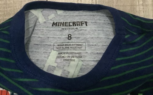 Minecraft Boys Pajama Set Size 8 Short Sleeve Long Pants Fun TNT Video Game PJs - Picture 4 of 7