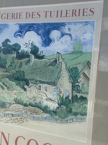 VAN GOGH RARE 1954 MOURLOT LITHOGRAPH PRINT FRAMED EXHBT POSTER "COTTAGES" 1890 - Picture 8 of 10