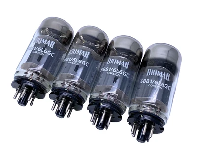 Matched Quad Brimar Foreign 5881 6L6GC Valves Tubes NOS - Image 1 of 2