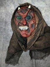 ¡NUEVO! Máscara con Capucha Diablo Adulto Ojos Holográficos Halloween Disfraz Accesorio