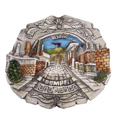 Pompeii, in the Shadow of Mount Vesuvius, Italy Wall Hanging Plaque Resin 7 