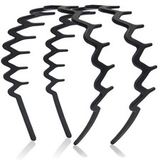 Zig Zag Headbands for Women Men, Non-slip Plastic Wavy Headband with Teeth Co...
