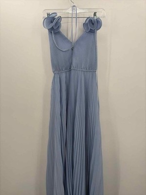 Pre-Owned Milly Blue Size 2 Pleated Maxi Sleeveless Dress